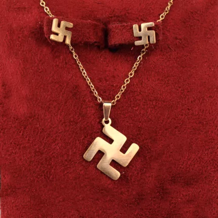 ست گوشواره و گردنبند صلیب شکسته سواستیکا نازی