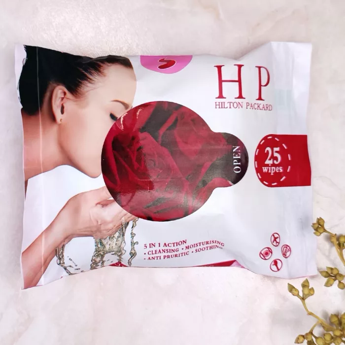 خرید دستمال مرطوب HP بسته 25 عددی رایحه گل رز خوشبو و معطر