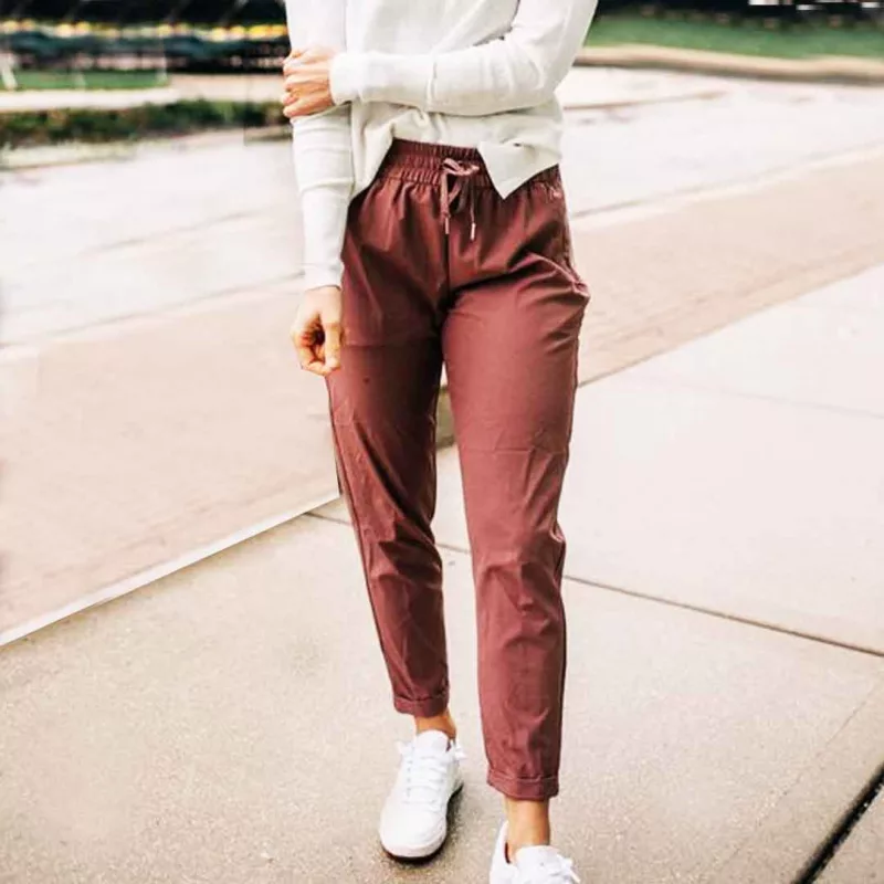 عکس از مدل شلوار مام استایل پارچه ای کتان رنگی